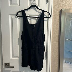 Lightweight romper with button closure for more modest neckline